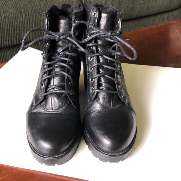 NEW Vagabond grace black leather lace up heeled ankle boots size 6 or 36 - Picture 2 of 5